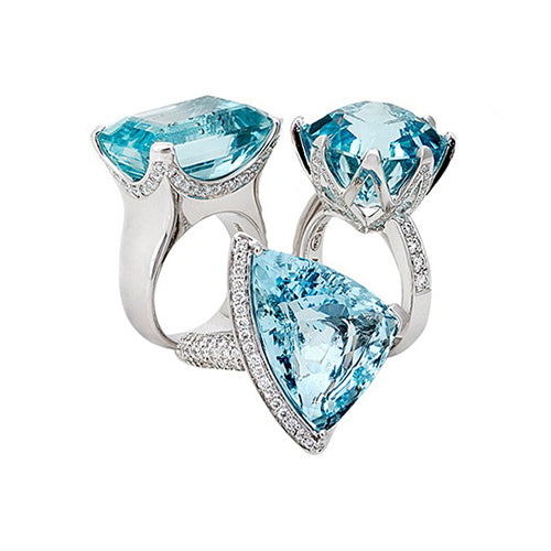 Tayma Fine Jewellery Aquamarine Cocktail Rings - The March Birthstone
