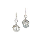 South Sea Baroque Pearl Diamond Earring Drops