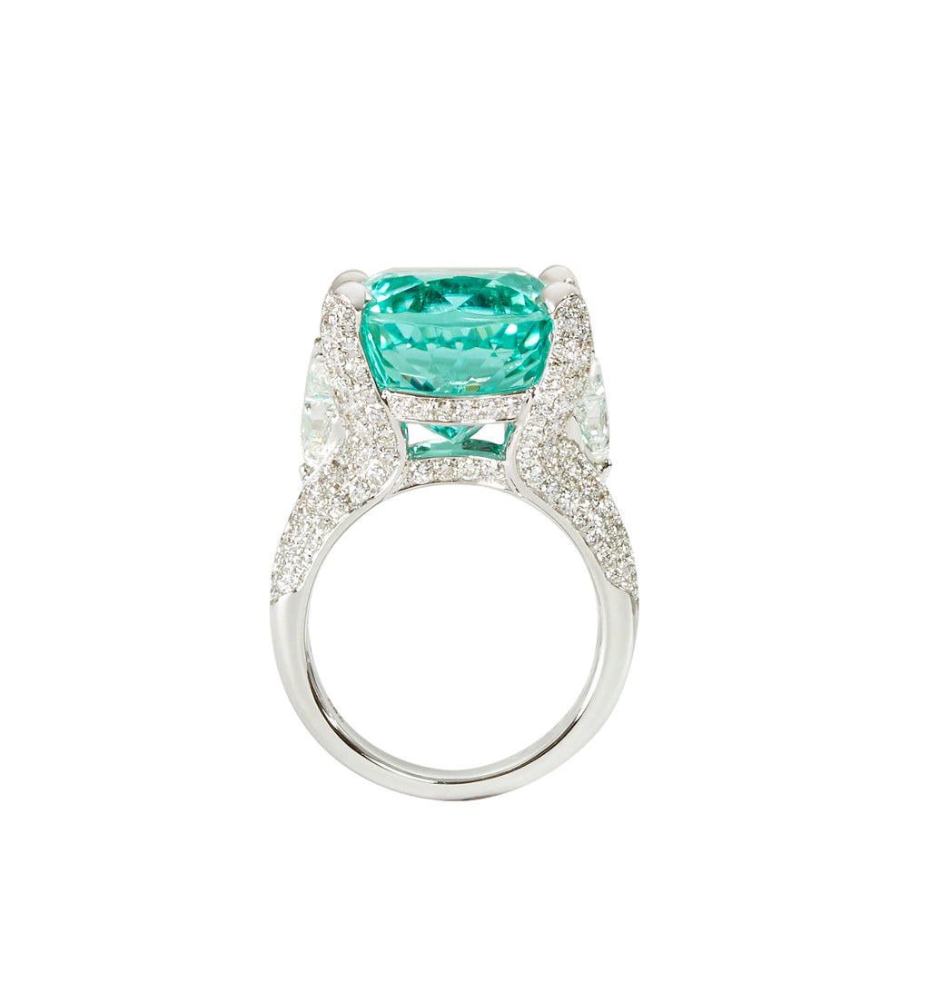 Paraiba Tourmaline Diamond Ring