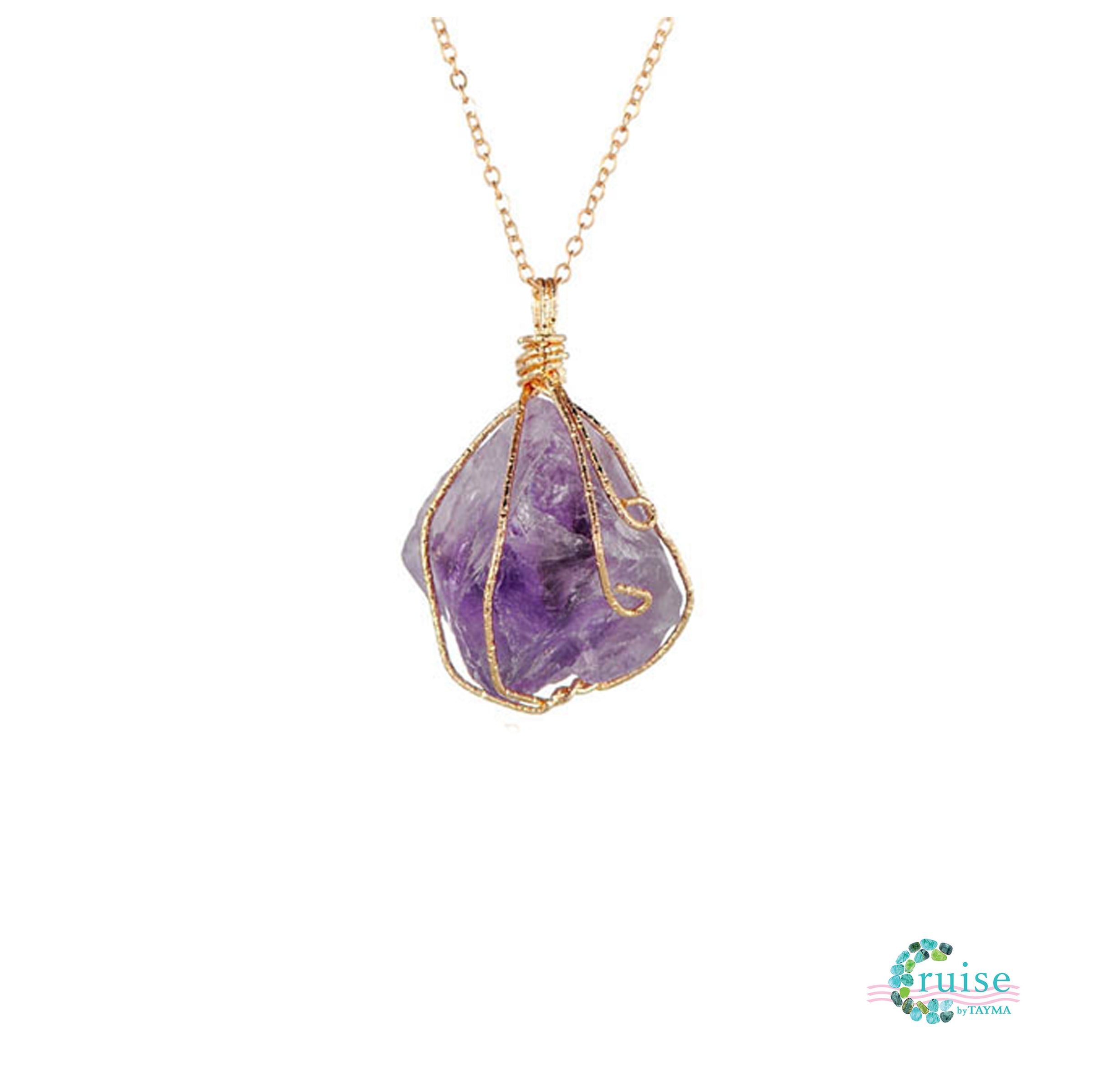 Amazon.com: Crystal Necklaces for Women, Flower Wrapped Amethyst Crystal  Point Pendant Necklace, Healing Crystal Stone Necklace for Spiritual :  Health & Household