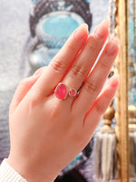 Cabochon Pink Tourmaline Duette ring