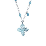 Aquamarine Diamond Clover Pendant