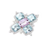 Divine Lavender Pink Kunzite, Aquamarine and Diamond Brooch Pendant