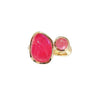 Cabochon Pink Tourmaline Duette ring