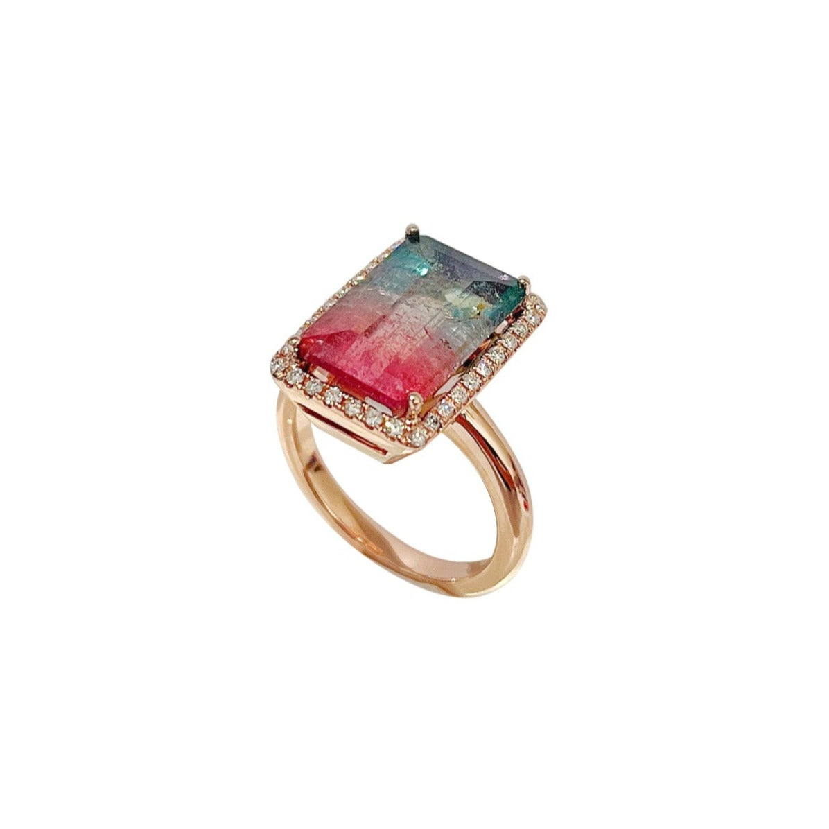 Watermelon Tourmaline Diamond Ring – Tayma Fine Jewellery