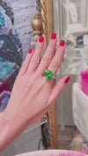 Apple Green Tourmaline Diamond Ring