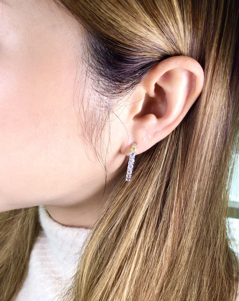Multicolour Sapphire Earring Hoops