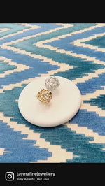 Fancy Shape Natural White Diamond Cobweb ring