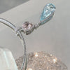 Aquamarine, Kunzite and diamond pendant