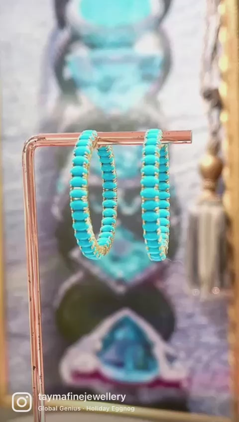 Turquoise Earring Hoops