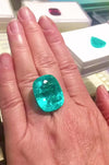 The Wave Ring - Neon Blue 46.91ct Paraiba Tourmaline and Diamond Ring