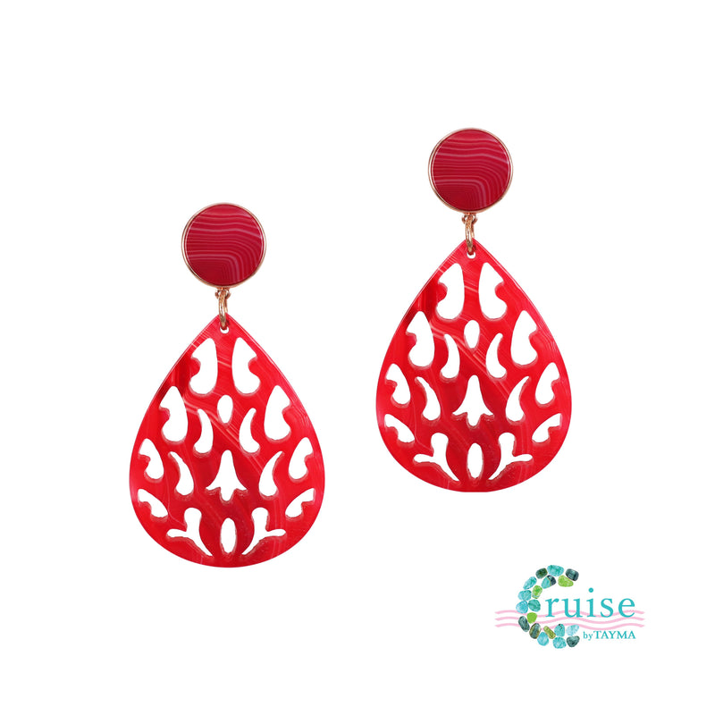 Rouge agate Earrings