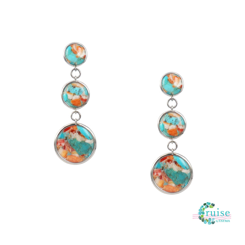 Turquoise and Shell dangling earrings