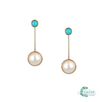 Turquoise and Freshwater Mabe Pearl Two Ways earrings