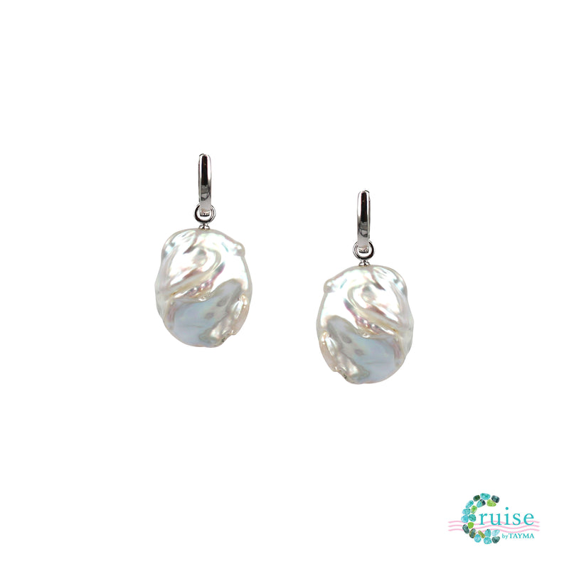 Freshwater keshi pearl earrings
