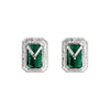 Chrome Green Tourmaline Diamond Earrings