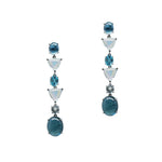 Blue Tourmaline and Moonstone Earrings