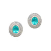 Neon Blue Paraiba Tourmaline Diamond Earring Studs