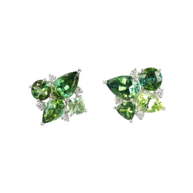 Lime and Apple Green Tourmaline Earrings