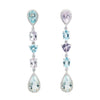 Kunzite and Aquamarine Diamond Earrings