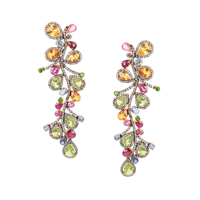 Multi gem chandelier earrings