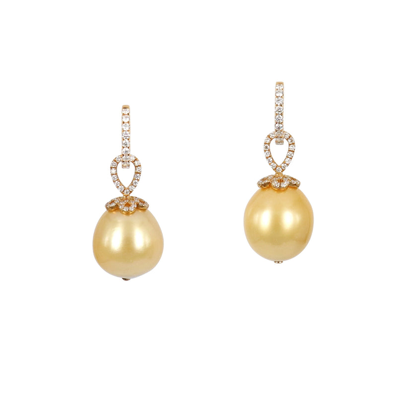 Golden South Sea pearls diamond drops
