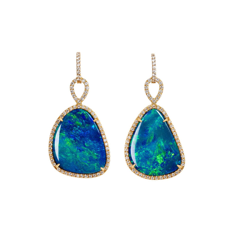 Australian Opal and diamond earrings