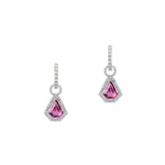 Rubellite Diamond Earring Drops