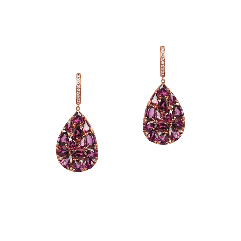Rhodolite Garnet Lily Pad earrings