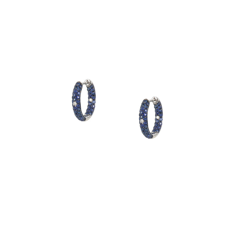 Blue Sapphire Mini Earring Hoops
