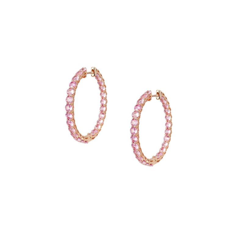 Pink Sapphire Earring Hoops