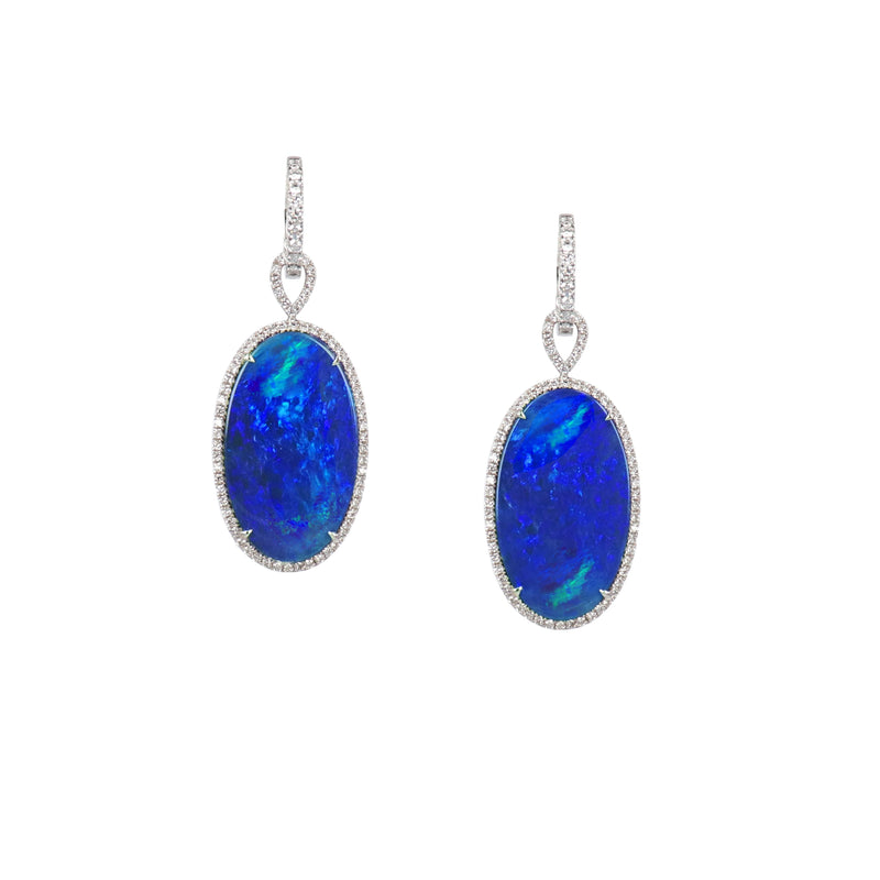Australian Opal and Diamond Earring Drops