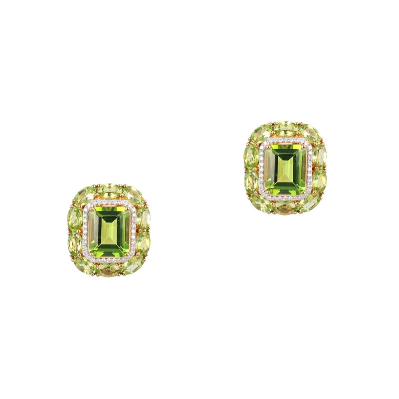 Peridot Diamond Earring Studs