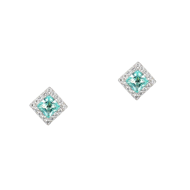 Neon Paraiba Tourmaline Diamond Stud earrings