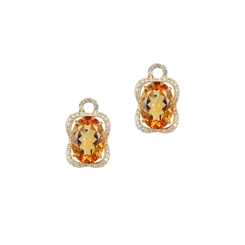 Citrine and Diamond Earring Drops