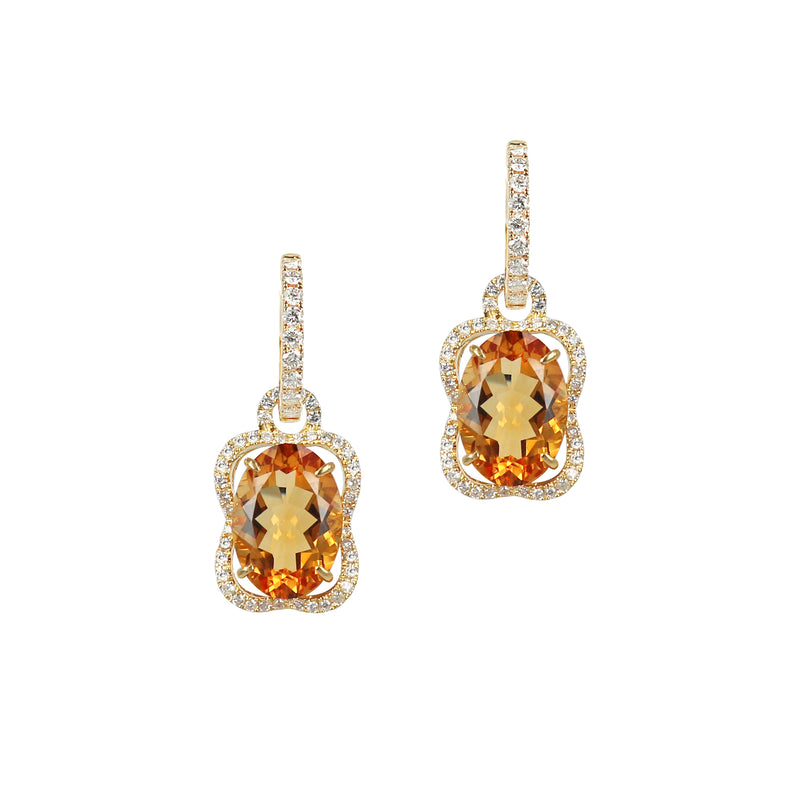 Citrine and Diamond Earring Drops