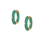 Emerald Diamond Earring Hoops