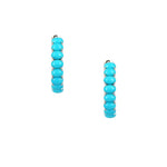 Turquoise Earring Hoops in white gold
