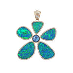 Floating Islands Collection - Opal and Tanzanite Diamond Pendant