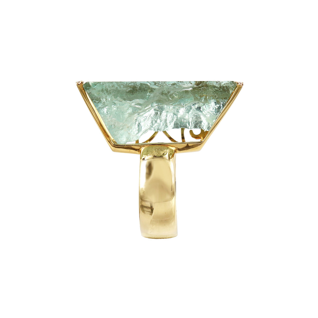 Aquamarine Infinity Ice Diamond Ring