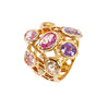 Fancy sapphire Cobweb ring in gold