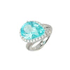 8.64ct Pear shape Paraiba Tourmaline Diamond Ring