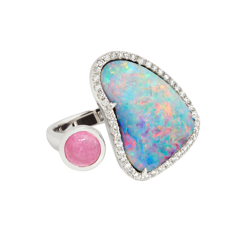 Floating Islands Collection - Opal and Diamond Ring