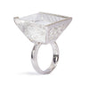 Rock Crystal INFINITY ICE diamond ring in 18K white gold