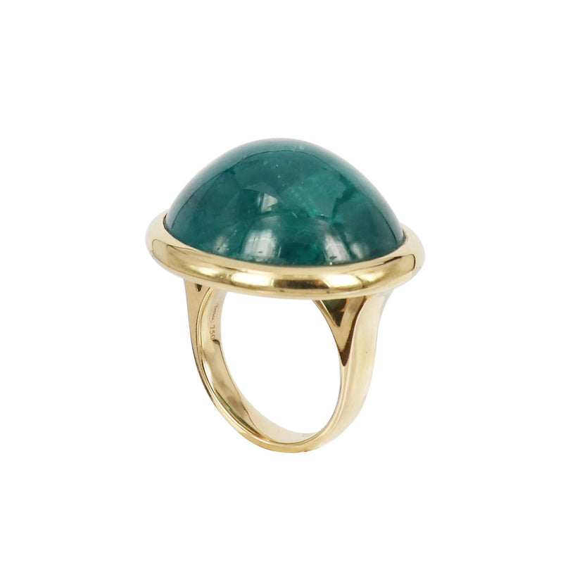Cabochon Green Tourmaline Ring