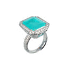 Neon Blue 17.71 ct Paraiba Tourmaline and Diamond Ring