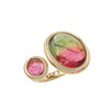 Cabochon Watermelon and Pink Tourmaline Duette Ring