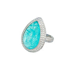 Cabochon Neon Blue 16.32 ct Paraiba Tourmaline and Diamond Ring