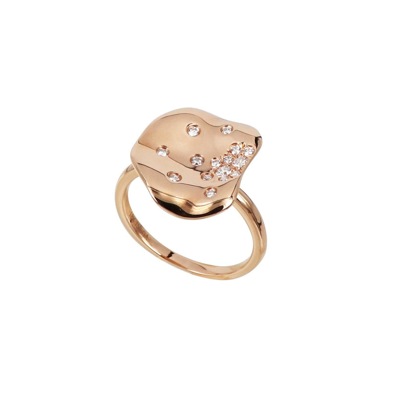 Sprinkles rose gold ring with white diamonds