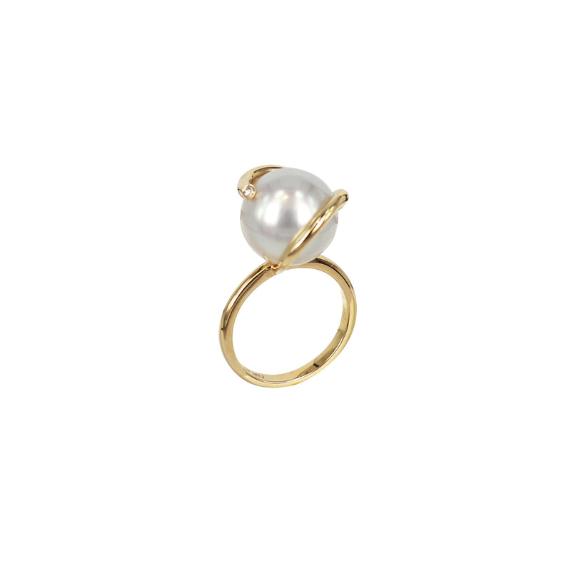 South Sea Pearl Bubble Diamond ring